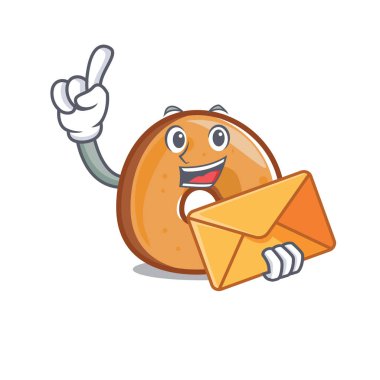 Zarf simit karakter karikatür tarzı vektör çizim ile