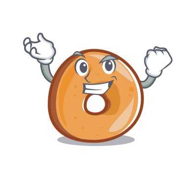 Başarılı simit karakter karikatür tarzı vektör çizim