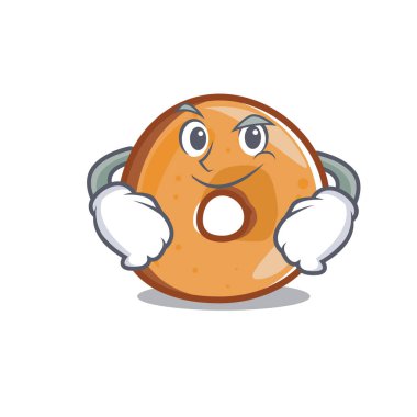 Smirking simit karakter karikatür tarzı vektör çizim