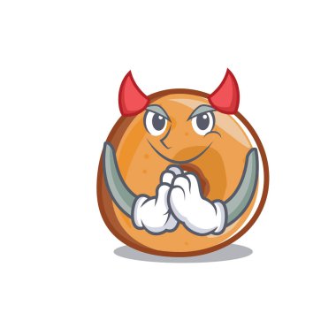 Şeytan simit maskot karikatür tarzı vektör çizim