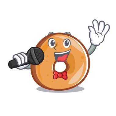 Simit maskot karikatür tarzı vektör çizim şarkı