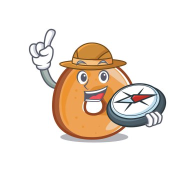 Explorer simit maskot karikatür tarzı vektör çizim