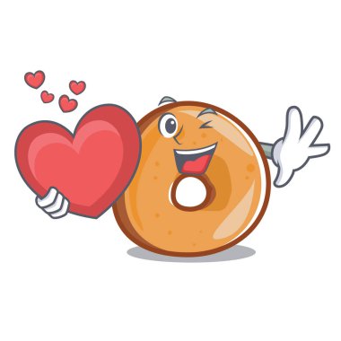 Kalp simit maskot karikatür tarzı vektör çizim ile