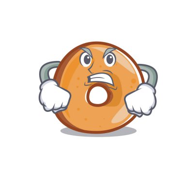 Kızgın simit maskot karikatür tarzı vektör çizim