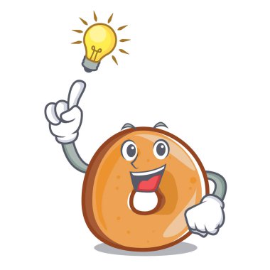 Bir fikir simit maskot karikatür tarzı vektör çizim var