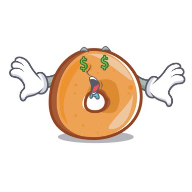 Para göz simit maskot karikatür tarzı vektör çizim