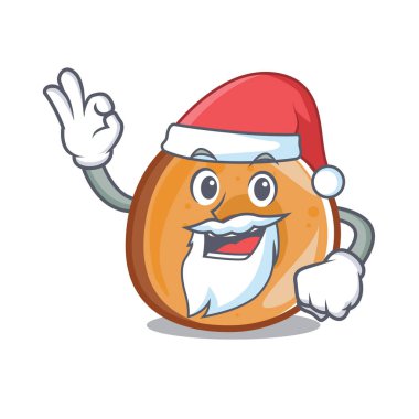 Santa simit maskot karikatür tarzı vektör çizim