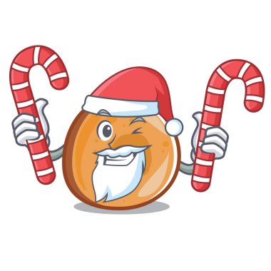 Santa şeker simit maskot karikatür tarzı vektör çizim ile