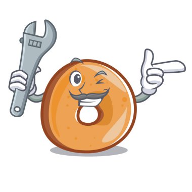 Mekanik simit maskot karikatür tarzı vektör çizim