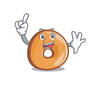 Parmak simit maskot karikatür tarzı vektör çizim