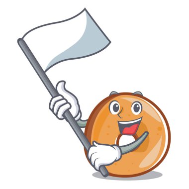 Bayrak simit maskot karikatür tarzı vektör çizim ile