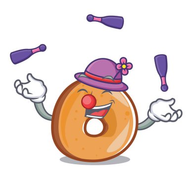 Hokkabazlık simit maskot karikatür tarzı vektör çizim