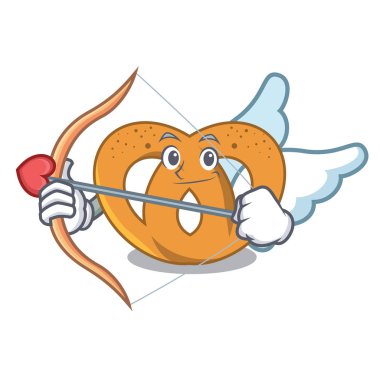 Aşk tanrısı simit karakter karikatür tarzı vektör çizim