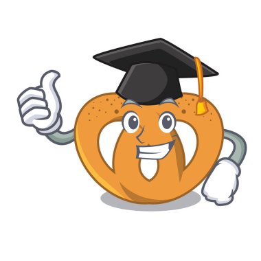 Mezuniyet simit karakter karikatür tarzı vektör çizim