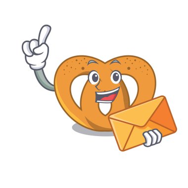 Zarf simit karakter karikatür tarzı vektör çizim ile