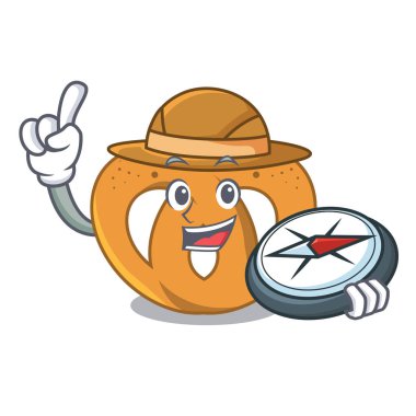 Explorer simit maskot karikatür tarzı vektör çizim