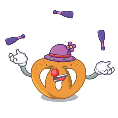 Tuzlu kraker maskot karikatür tarzı vektör çizim hokkabazlık