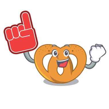 Köpük parmak simit maskot karikatür tarzı vektör çizim