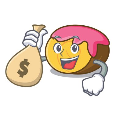 Para çantası İsviçre rulo karakter karikatür vektör çizim ile