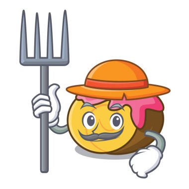 Çiftçi İsviçre rulo karakter karikatür vektör çizim