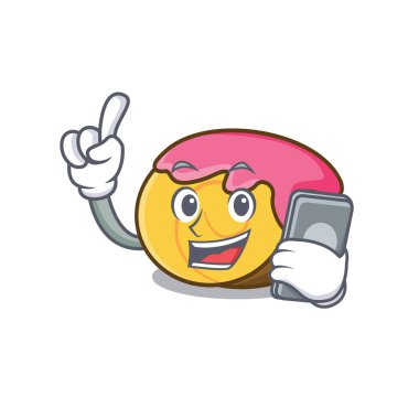 Telefon İsviçre rulo karakter karikatür vektör çizim ile