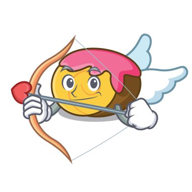 Aşk tanrısı İsviçre rulo karakter karikatür vektör çizim