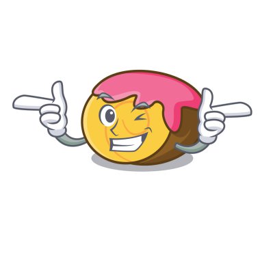 Wink İsviçre rulo karakter karikatür vektör çizim