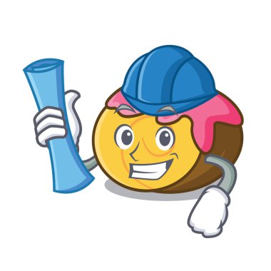 Mimar İsviçre rulo karakter karikatür vektör çizim