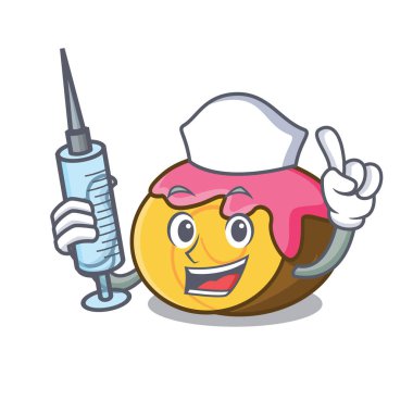 Hemşire swiss karakter karikatür vektör çizim rulo