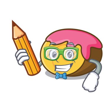 Öğrenci İsviçre rulo karakter karikatür vektör çizim