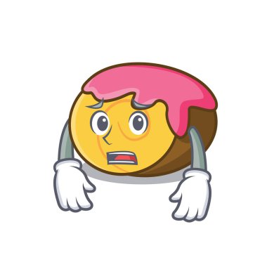 Korkarım İsviçre rulo maskot karikatür vektör çizim