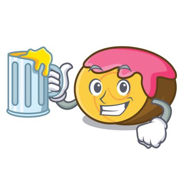 Suyu İsviçre rulo maskot karikatür vektör çizim ile