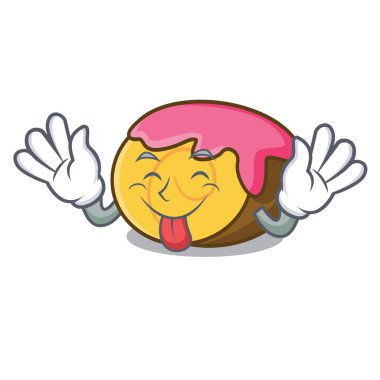 İsviçre rulo maskot karikatür vektör çizim dil