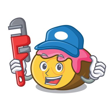 Tesisatçı İsviçre rulo maskot karikatür vektör çizim