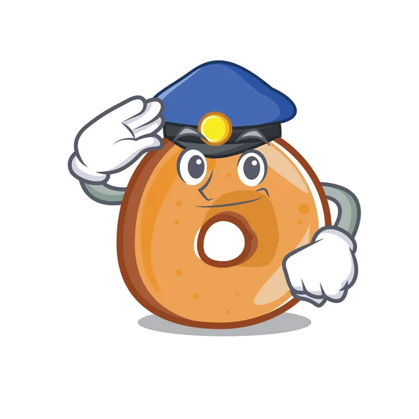 Police Bagels Personnage Dessin Animé Style Illustration Vectorielle — Image vectorielle