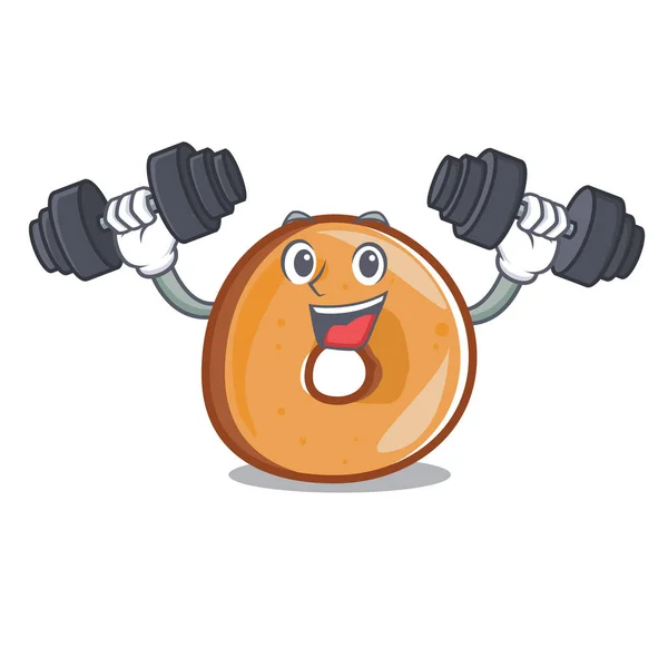 Fitness Bagels Karakter Gaya Gambar Vektor Karakter - Stok Vektor