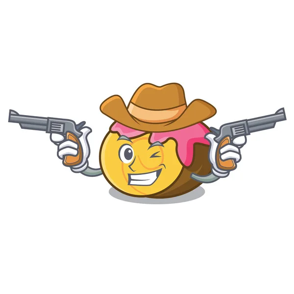 Cowboy Swiss Roll Character Cartoon Vector Illustration — Stock Vector