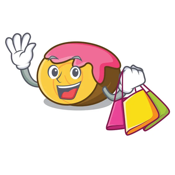 Compras Rollo Suizo Personaje Dibujo Animado Vector Ilustración — Archivo Imágenes Vectoriales