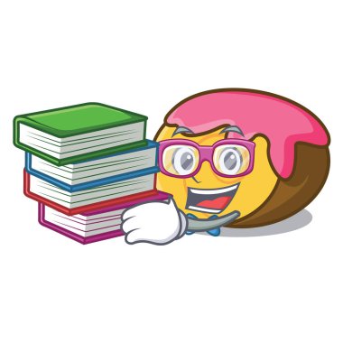 Öğrenci kitap İsviçre rulo maskot karikatür vektör çizim ile