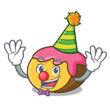 Palyaço İsviçre rulo maskot karikatür vektör çizim