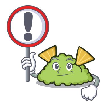 İşareti guacamole karakter karikatür tarzı vektör çizim ile