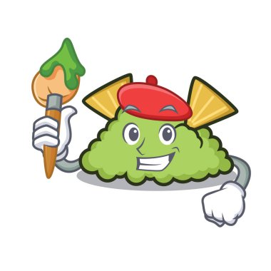 Sanatçı guacamole karakter karikatür tarzı vektör çizim