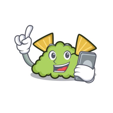 Telefon guacamole karakter karikatür tarzı vektör çizim ile
