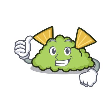 Başparmak yukarıya guacamole karakter karikatür tarzı vektör çizim