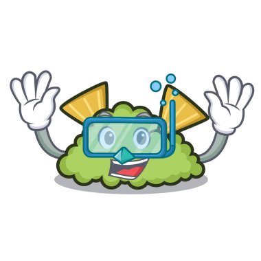 Dalış guacamole karakter karikatür tarzı vektör çizim