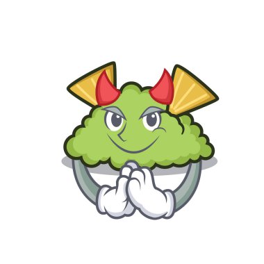 Şeytan guacamole maskot karikatür tarzı vektör çizim