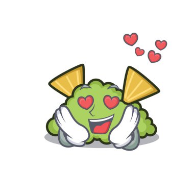Aşk guacamole maskot karikatür tarzı vektör çizim içinde