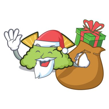 Noel Baba hediye guacamole maskot karikatür tarzı vektör çizim ile
