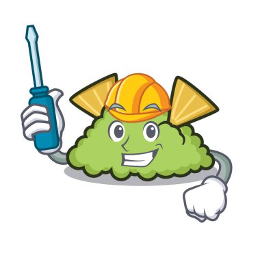 Otomotiv guacamole maskot karikatür tarzı vektör çizim