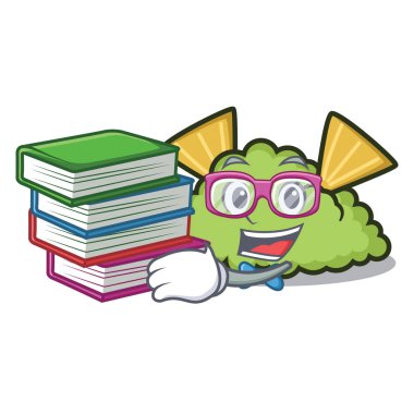 Öğrenci kitap guacamole maskot karikatür tarzı vektör çizim ile